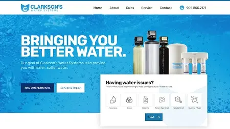 Clarkson's Water Systems website thumbnail