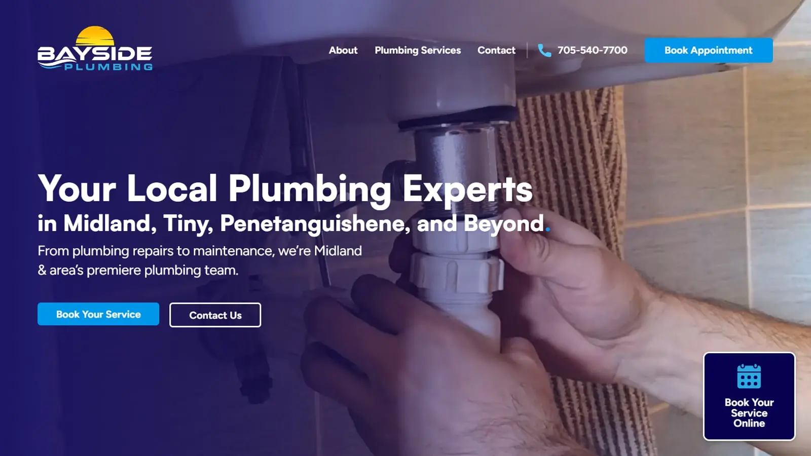 Bayside Plumbing website screenshot